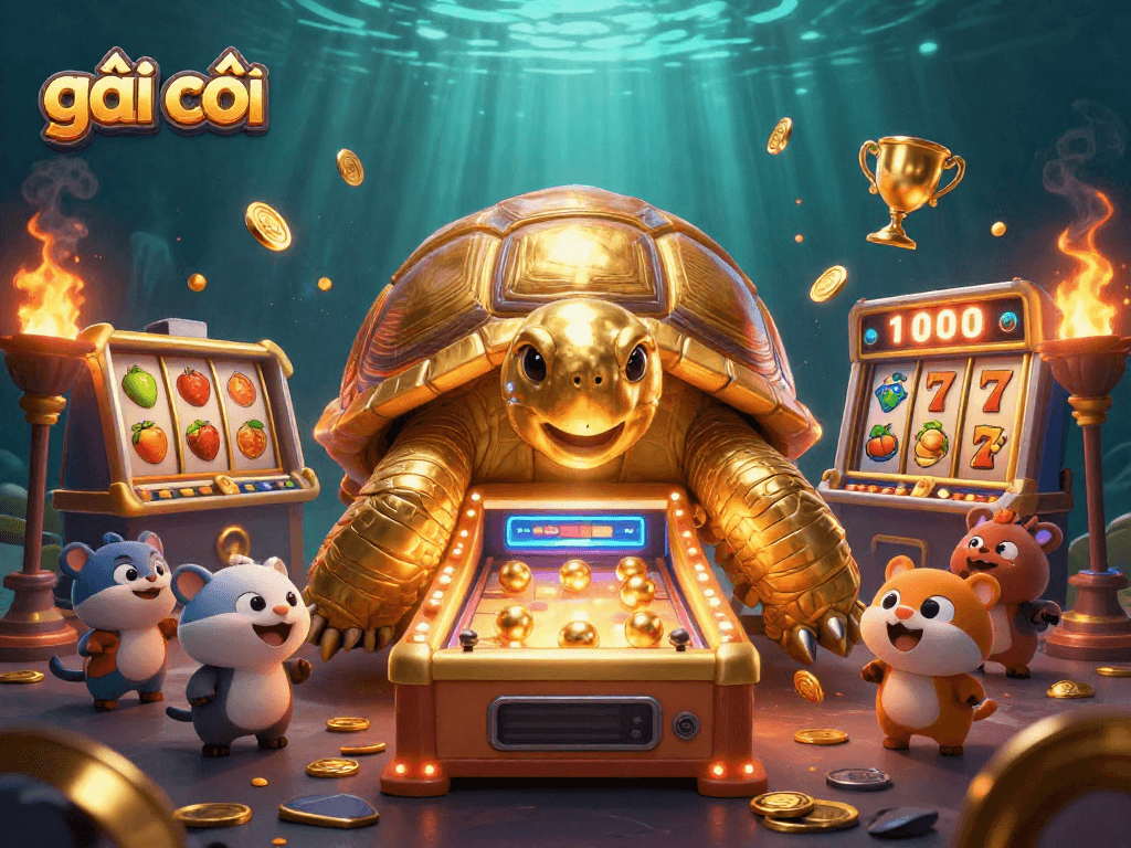 Gái gọi và trò chơi slots đầy thú vị, nơi những quả bóng vàng đang trôi nổi.