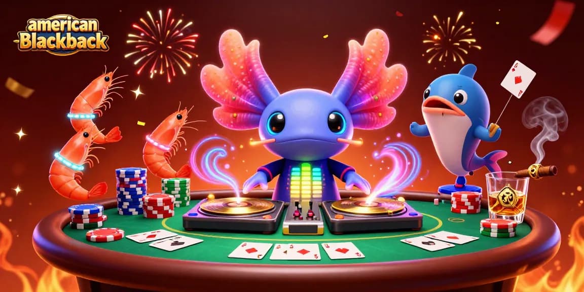 Engage in exciting american-blackjack gameplay with vibrant characters and rich casino elements.