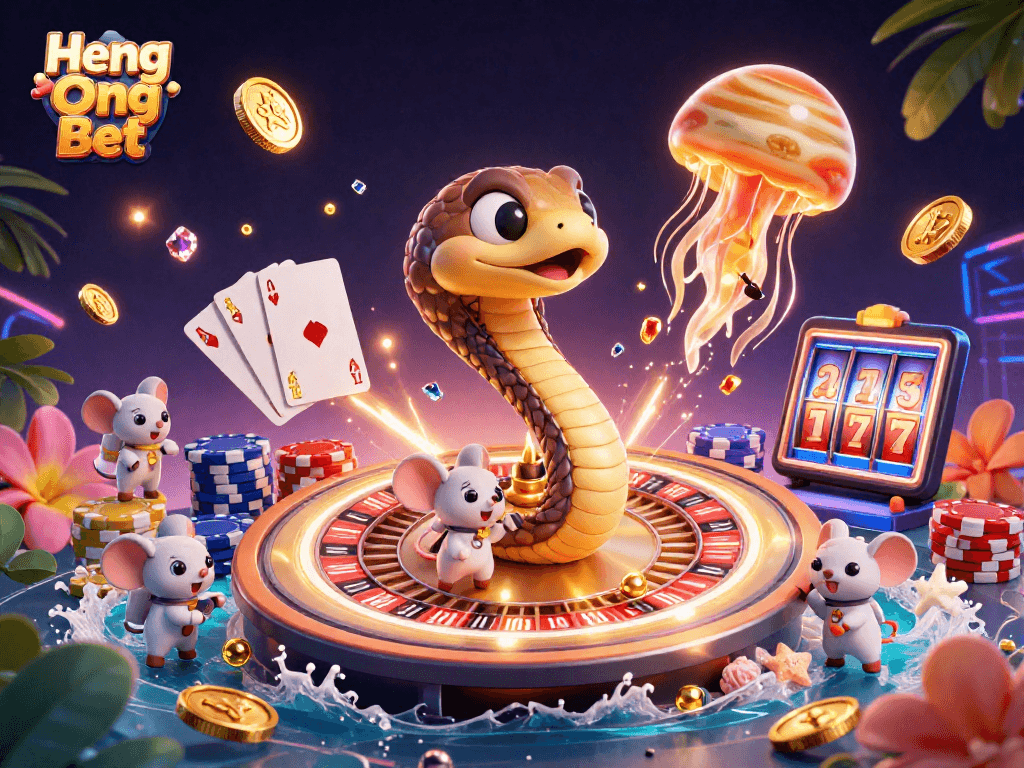 Experience thrilling gameplay at Heng Ong Bet with astronaut mice betting on a cosmic roulette!