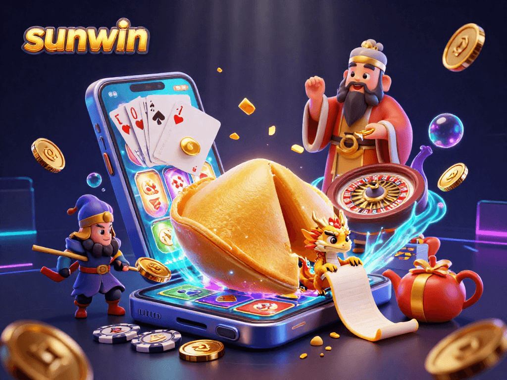 Immerse in the vibrant sunwin casino scene with dynamic characters and thrilling slot action.