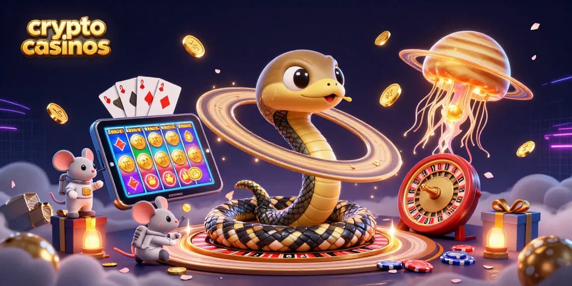 Les crypto casinos proposent une expérience ludique avec un serpent enroulé autour d'une planète comme roulette.