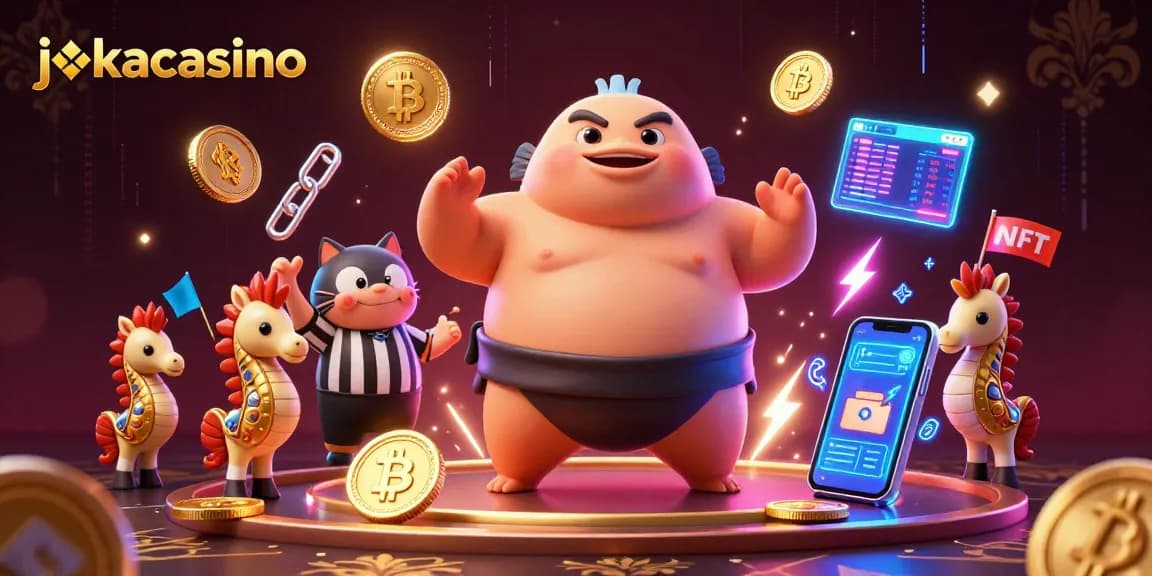 Engage in lively activities at jokacasino with a joyous fugu blowfish and a wise catfish referee.