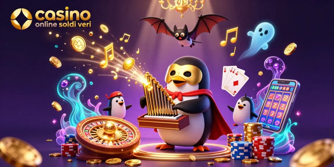 Gioca nei migliori casino online soldi veri con un pinguino fantasma e monete d'oro!