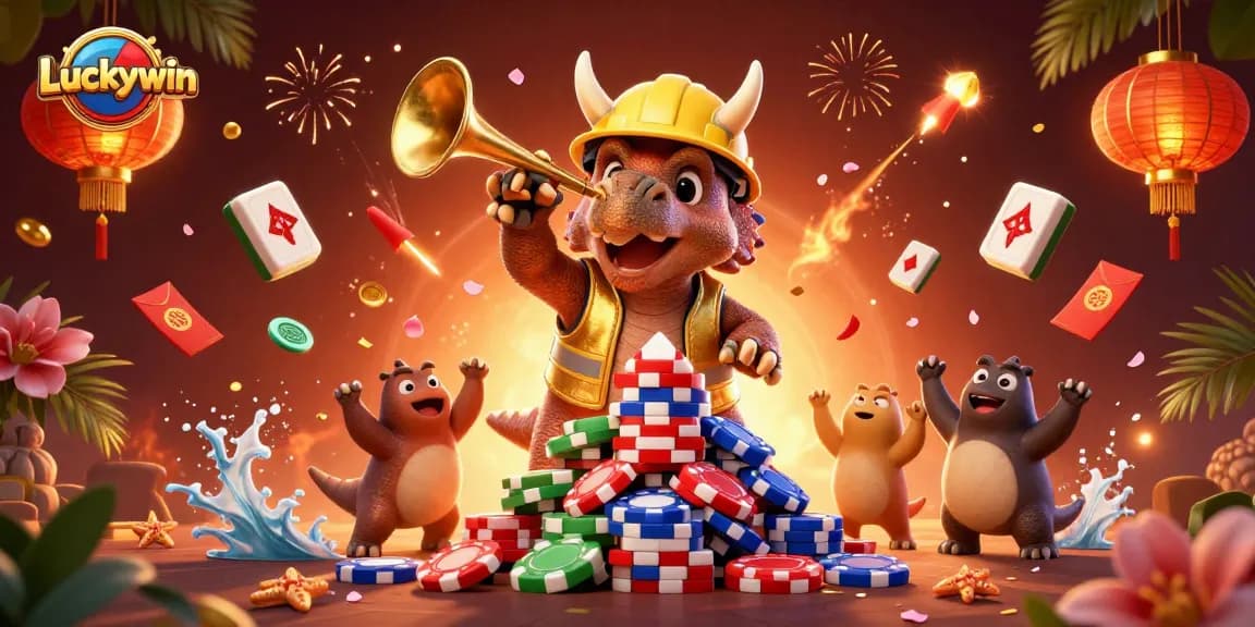 Join Luckywin for thrilling casino fun with vibrant characters and rich gaming elements.