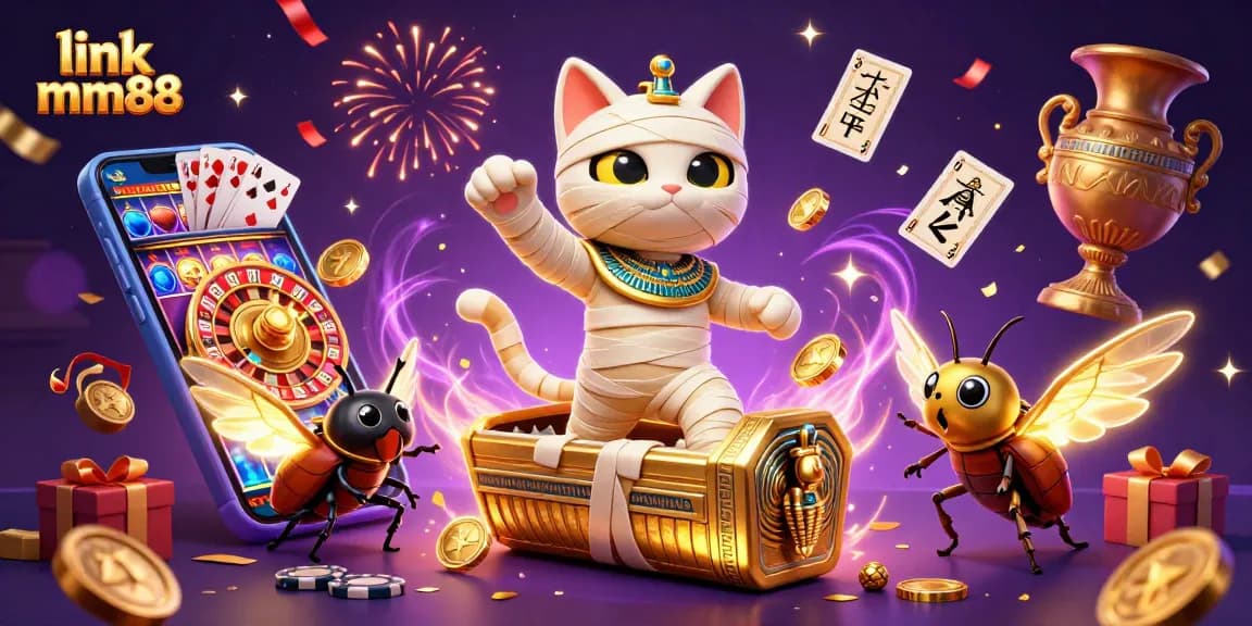 Engage in thrilling experiences at link mm88 with dynamic casino illustrations showcasing vibrant gaming elements.