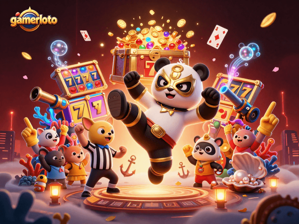 Experience the vibrant action at gamerloto with exciting slot games and animated characters.