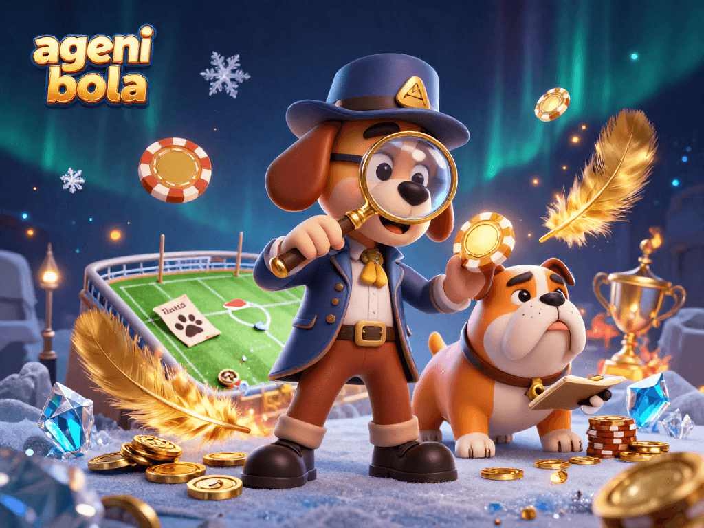 Engage in thrilling betting with agen judi bola surrounded by coins and sports elements, featuring premium 3D detail.