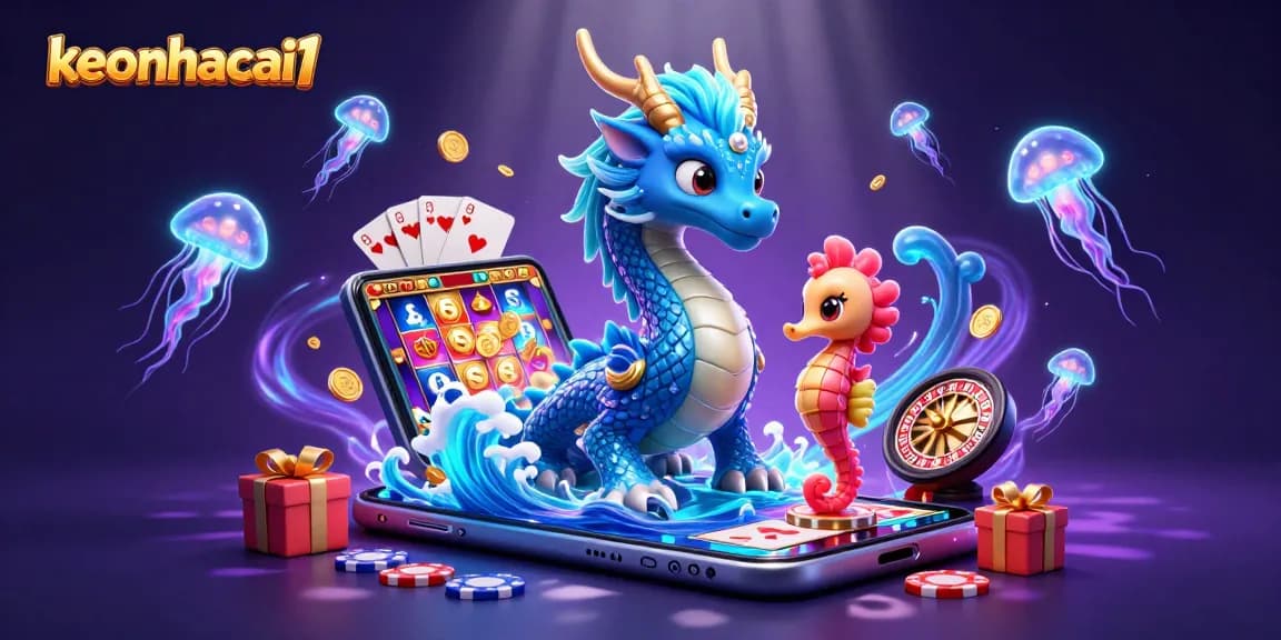 Experience exciting gameplay with keonhacai1, featuring a dynamic underwater scene of vibrant casino elements.