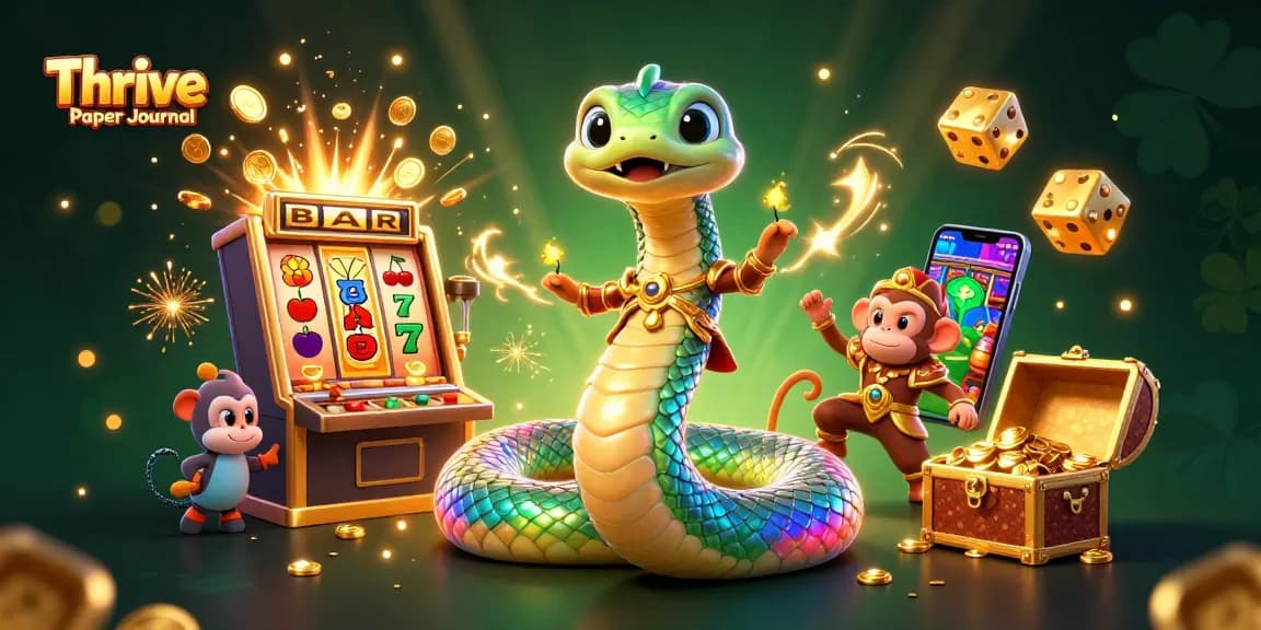 Spin the jackpot with Thrive Paper Journal's fun casino-themed illustration featuring rich gaming elements.