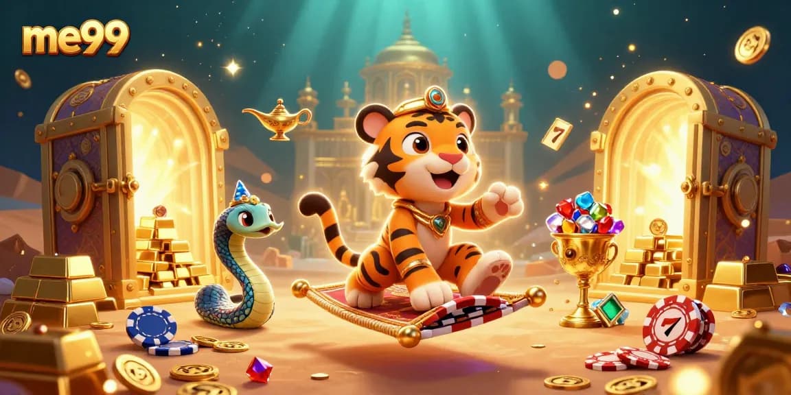 Play thrilling games at me99 casino amidst dynamic golden treasures and vibrant symbols.