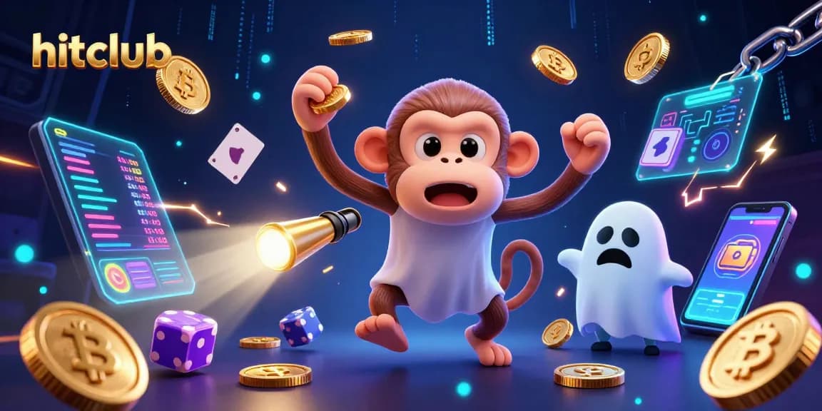 Engage with hitclub's thrilling atmosphere through this lively illustration featuring a curious ghost-hunter puppy.