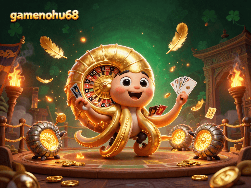 Experience exciting gameplay with gamenohu68's thrilling casino elements in a vibrant 3D scene.