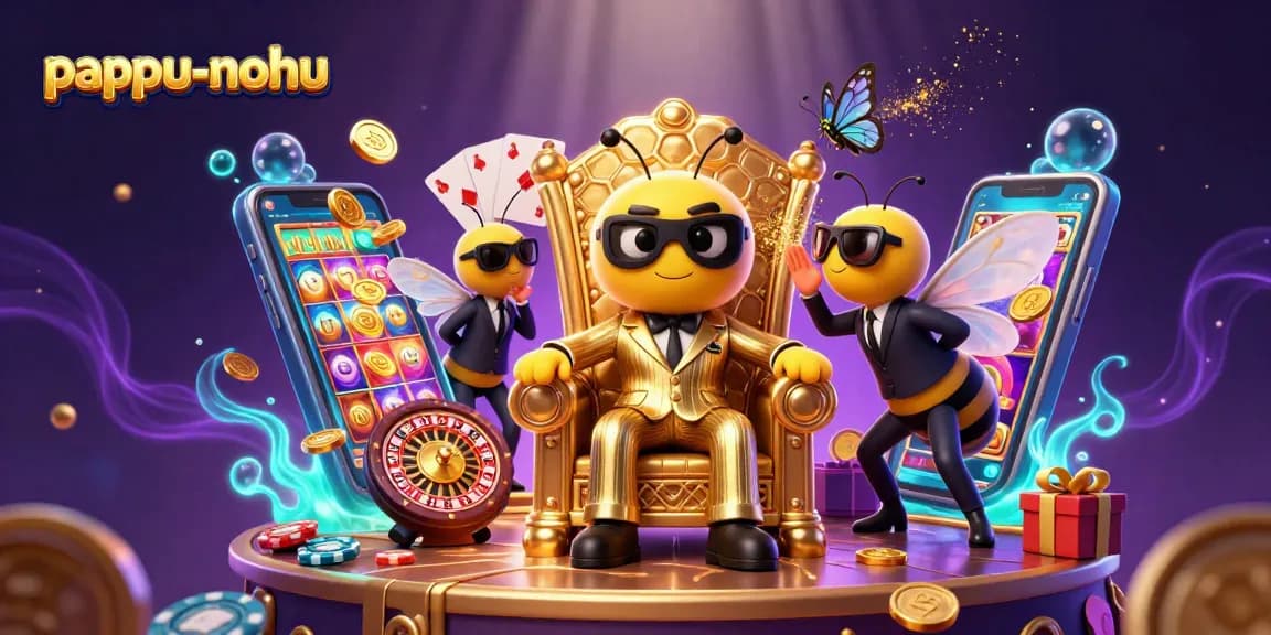 Pappu-nohu immersive gaming scene with a bumblebee mob boss and slot game elements bursting with excitement