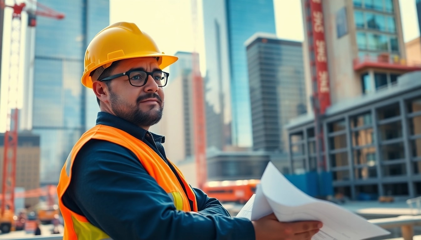 New York City Construction Manager supervises construction activities in a vibrant urban environment.