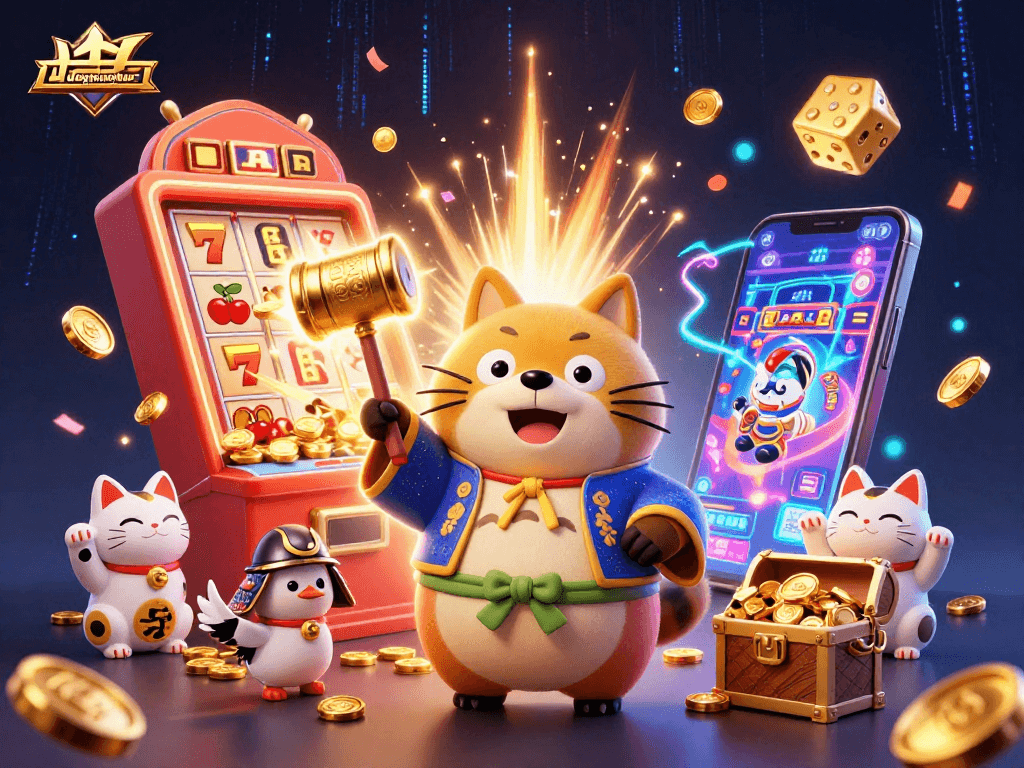 Spin and win in duongmatchuoc with colorful symbols and vibrant characters celebrating a jackpot.