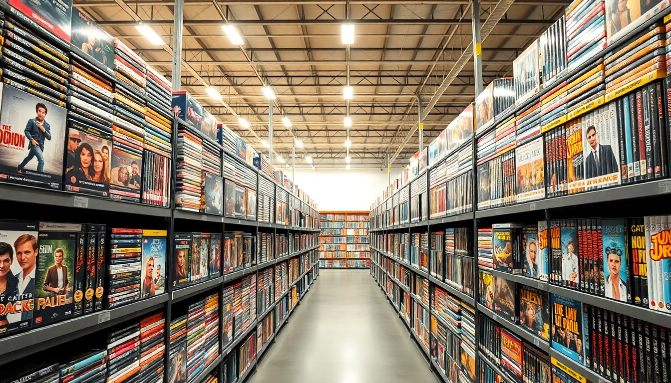 A comprehensive arrangement showcasing bulk DVDs in diverse genres, reflecting a keen shopping experience.