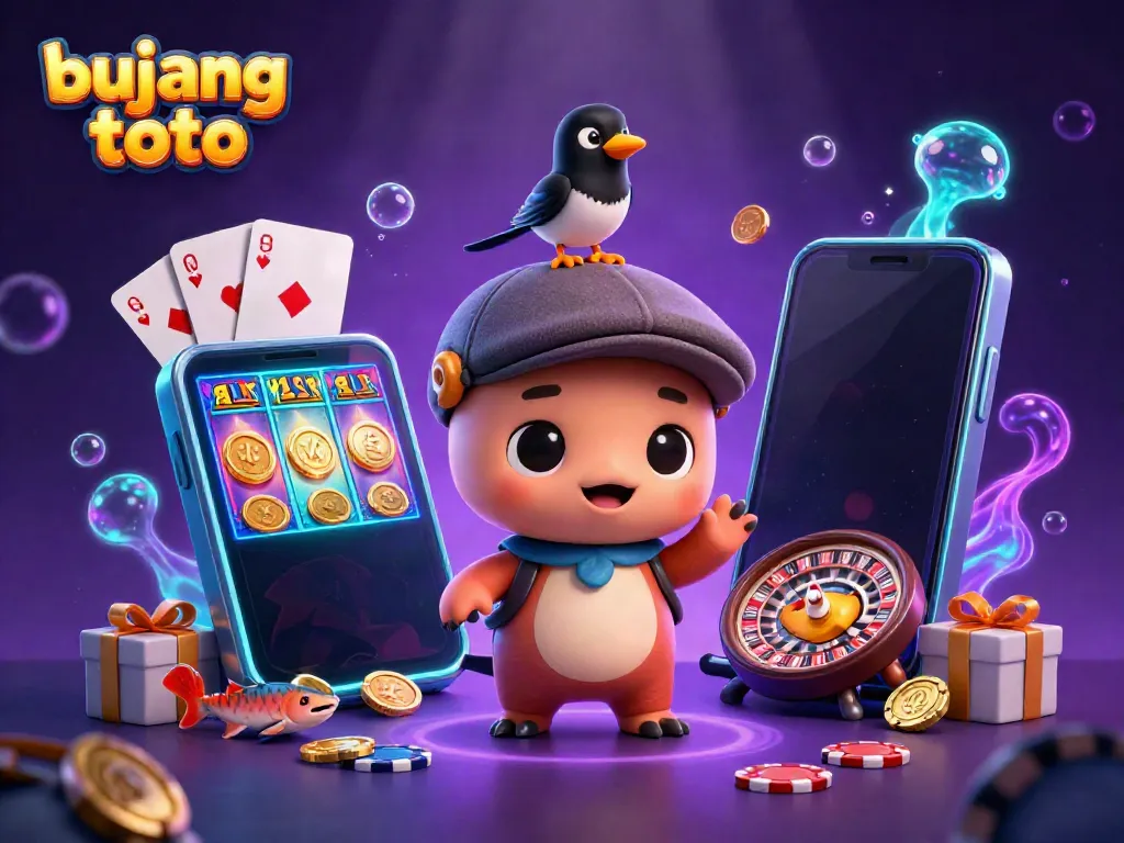 Spin to win with bujang toto: A vibrant 3D scene showcasing gaming excitement.