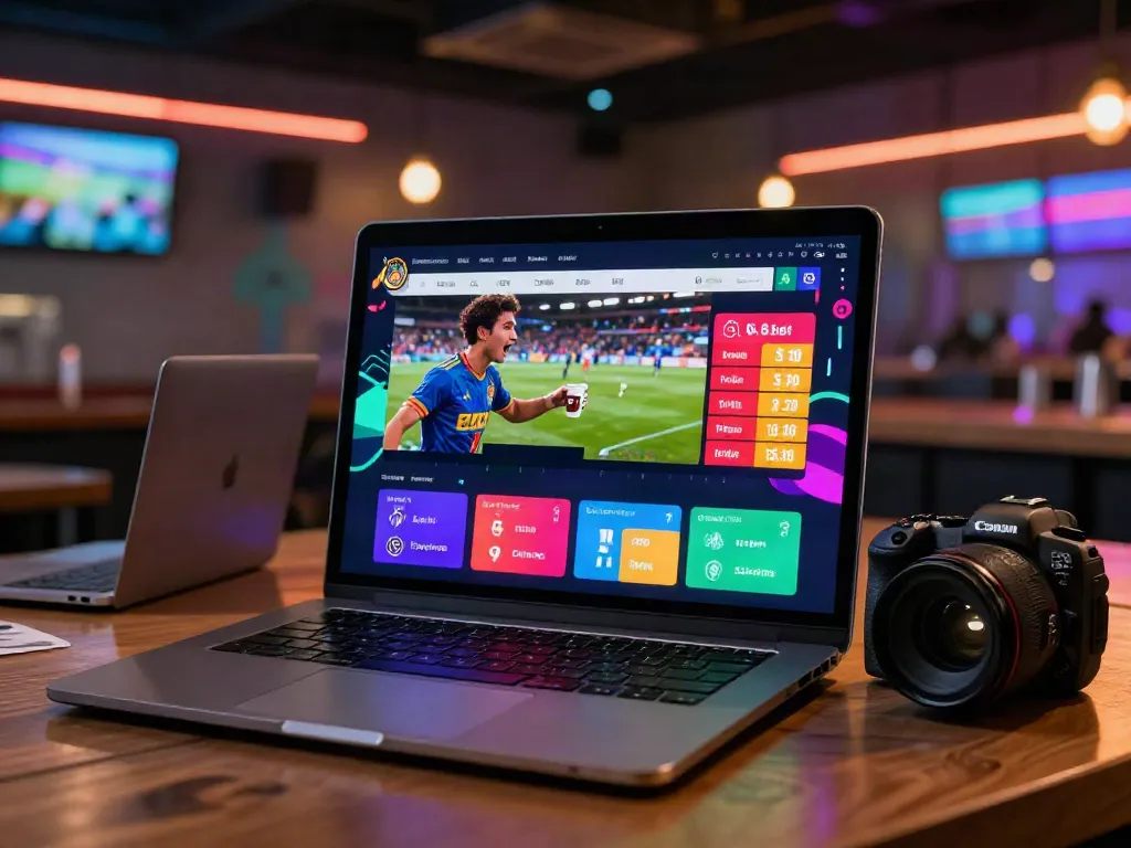 Excited user engaging with WWBOLA sports betting platform on smartphone and laptop.