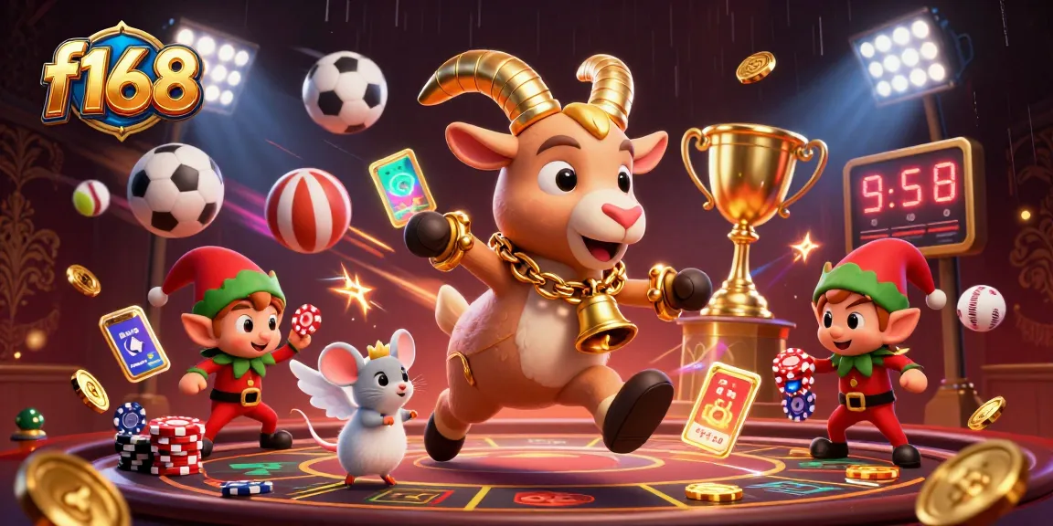 Experience thrilling gaming at f168, where festive characters steal the spotlight in an exciting casino scene.