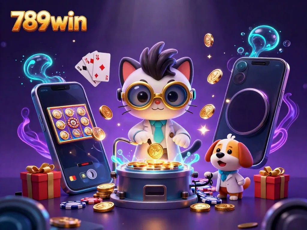 Experience the excitement of winning gold coins with 789win in this vibrant 3D casino scene!