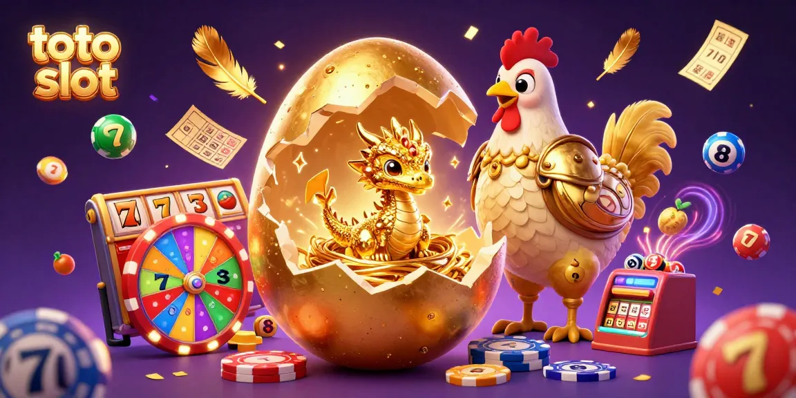 Experience thrilling toto slot excitement with golden dragon, poker chips, and vibrant game elements.