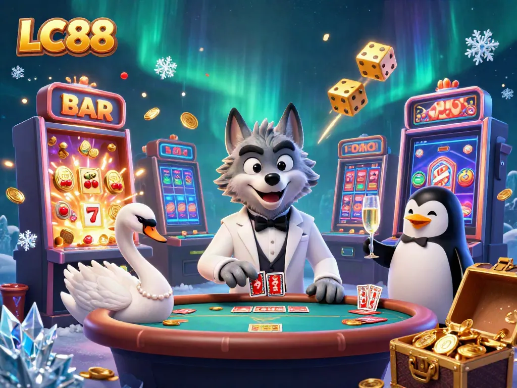 LC88 offers an exciting online casino experience with a lively game scene featuring striking characters and vibrant elements.