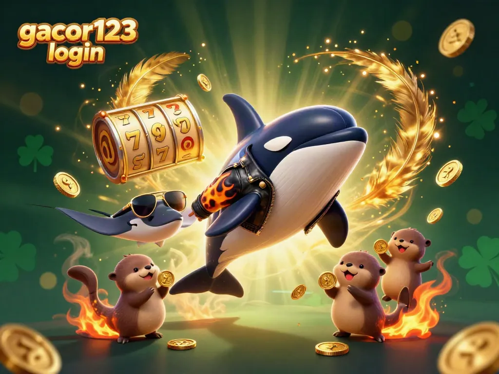 Spin the reels with gacor123 login as an orca jumps and sea creatures celebrate winnings.
