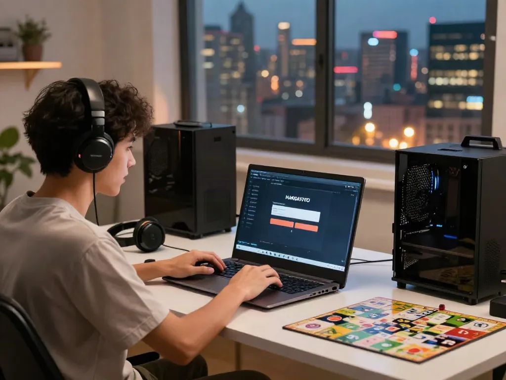 Engaged user logging into HARGATOTO, showcasing a vibrant online gaming lifestyle.