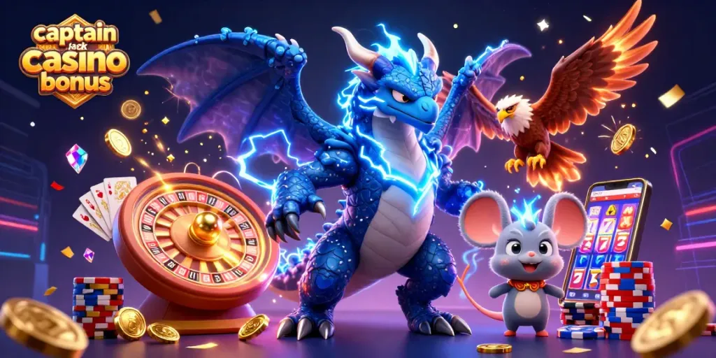 Spin to win with the exclusive captain jack casino bonus featuring exciting game elements and vibrant characters.