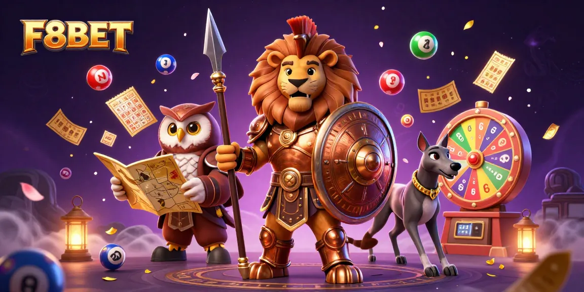 Join F8BET's exciting lottery action with vibrant colors and dynamic game elements