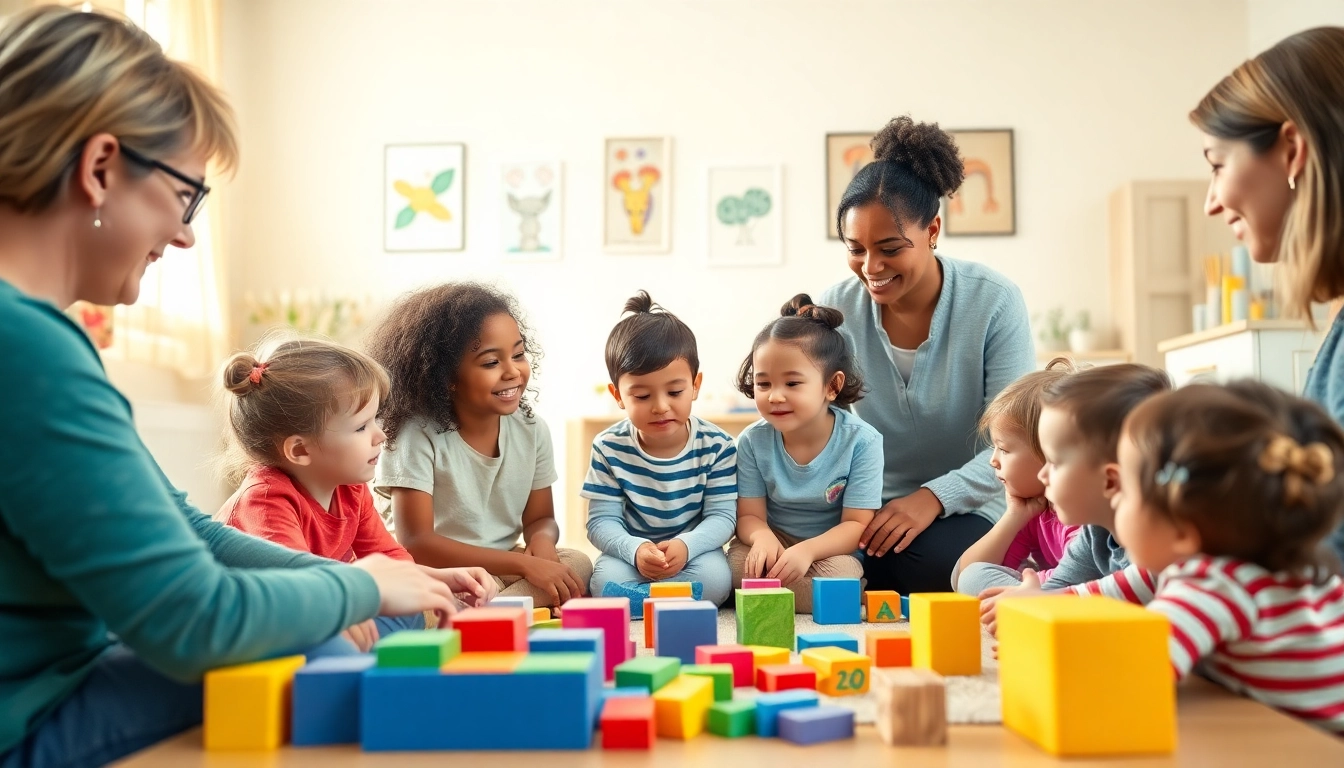 Children and therapists engaged in early intervention ABA therapy, showcasing interactive learning.
