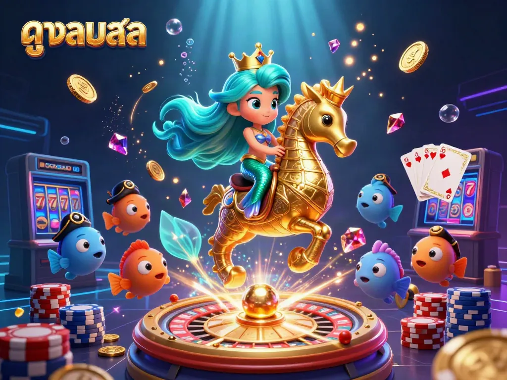 Experience high-quality ดูบอลสด as a colorful mermaid joins an adventure in vibrant underwater gambling.