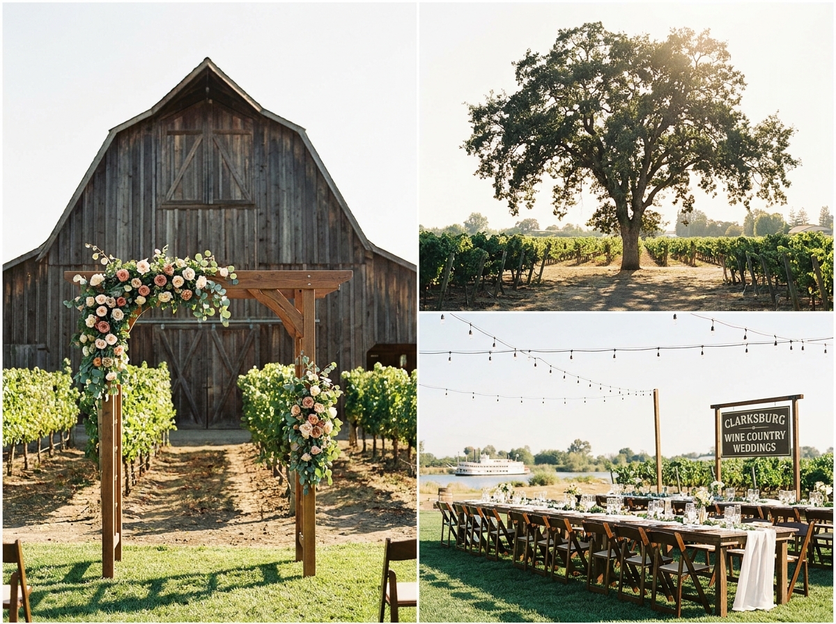 Vineyard wedding venue near sacramento Elegant Wine Country Celebrations in Clarksburg
