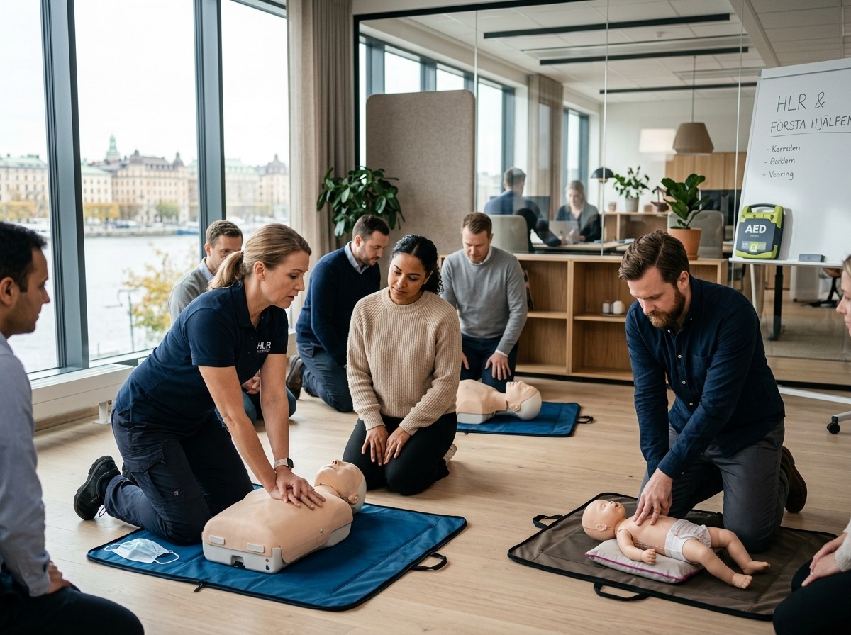 Realistisk träning i hjärtstopp ingår i varje HLR kurs Stockholm