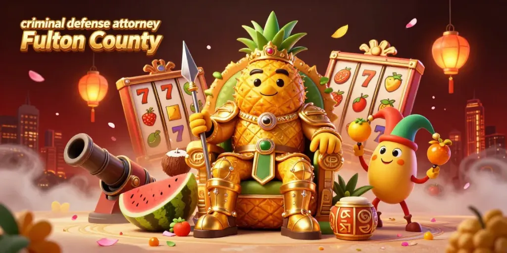 Engaging illustration of a criminal defense attorney Fulton County queen involved in a colorful casino scene, surrounded by action.