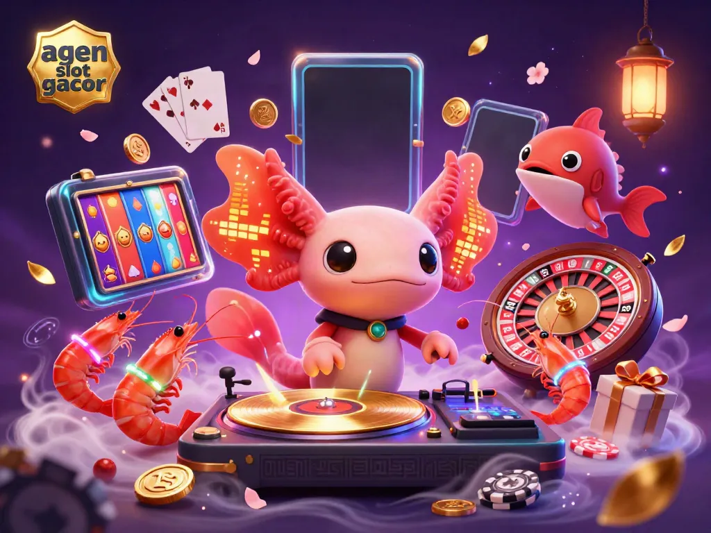 Experience thrilling wins with agen slot gacor amidst vibrant underwater party elements, including unique casino features.