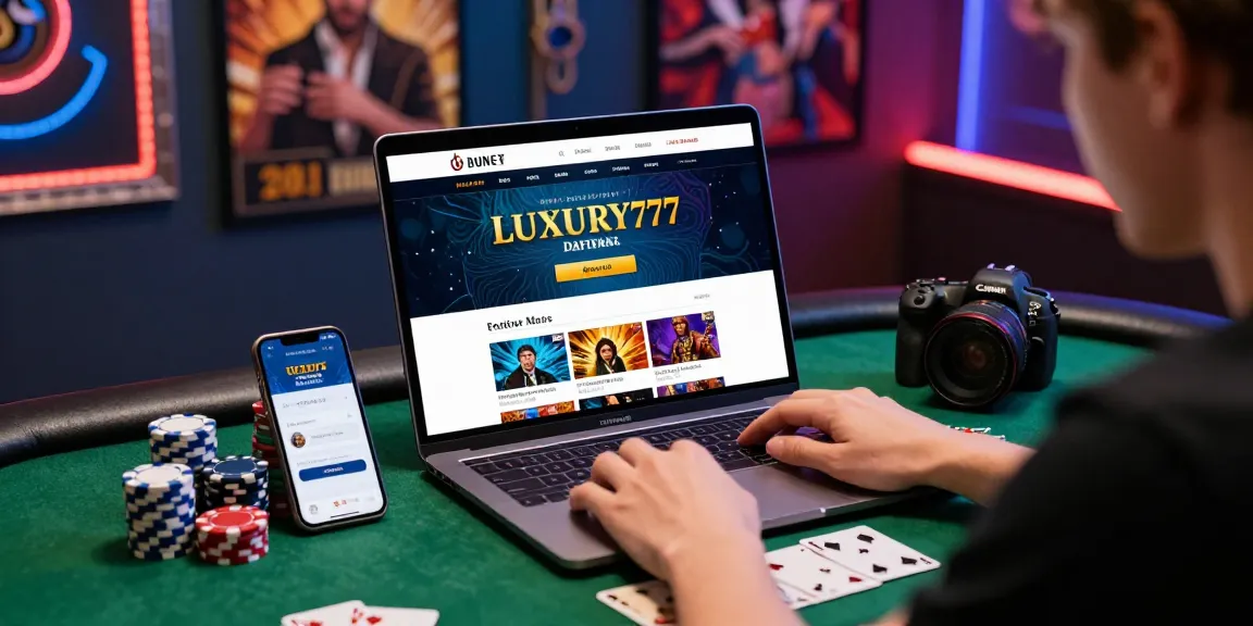 LUXURY777 Daftar: Pengalaman bermain judi online yang menarik dengan pengguna menggunakan laptop di meja stylish.