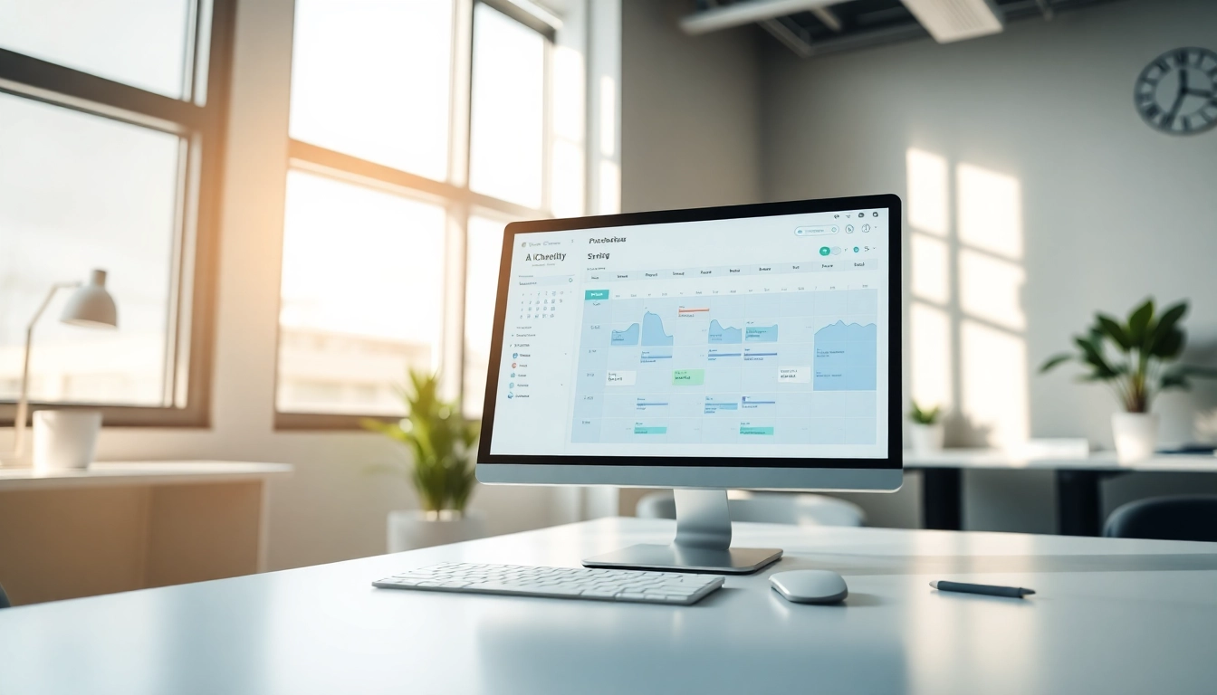 Optimize reduce scheduling time AI with a professional scheduling tool on a sleek desk.