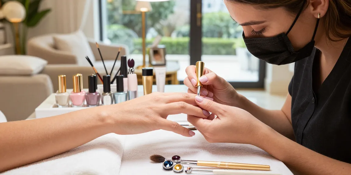 Desain kuku LUXURY12 dengan teknik profesional di salon mewah.