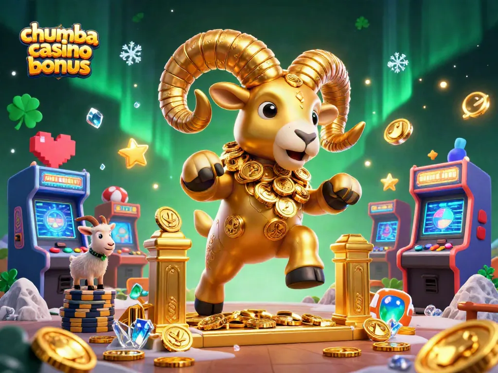 Experience the thrill of chumba casino bonus with a golden ram charging towards cash rewards.