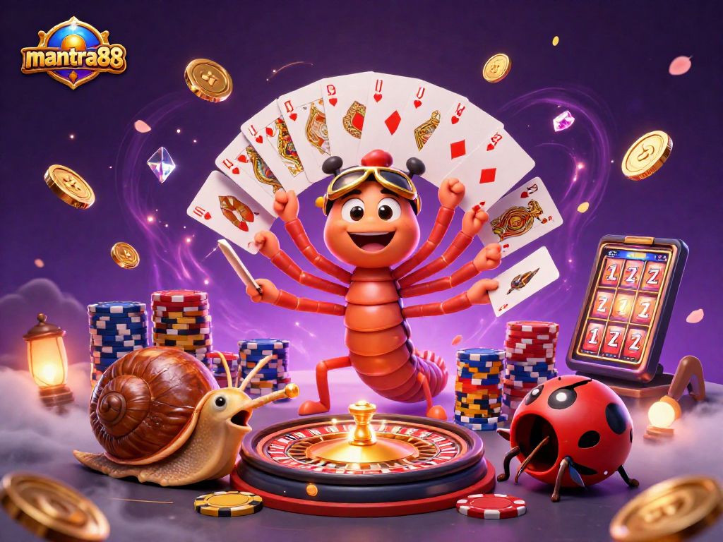 Experience the excitement of mantra88 as the millipede dealer showcases dazzling hands in a vibrant online casino.