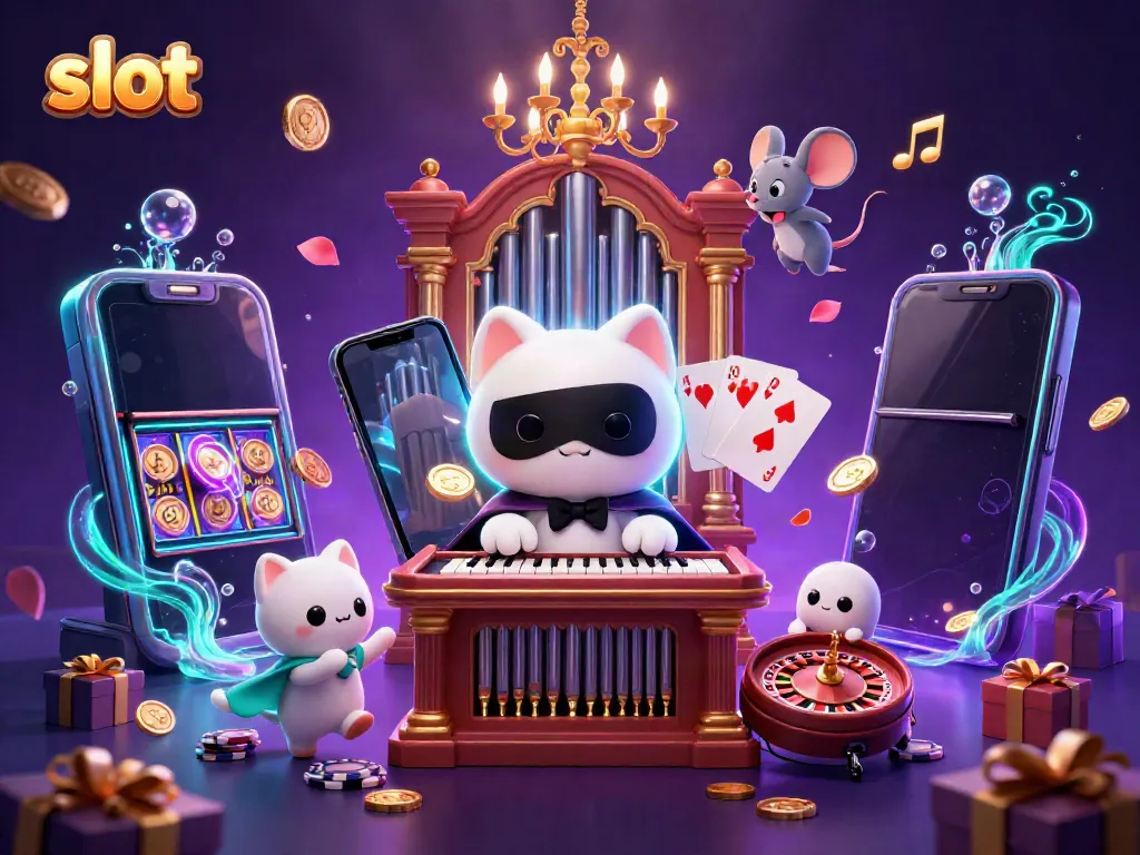 Engaging 3D illustration showcasing the excitement of slot games with colorful reels and dynamic casino elements.