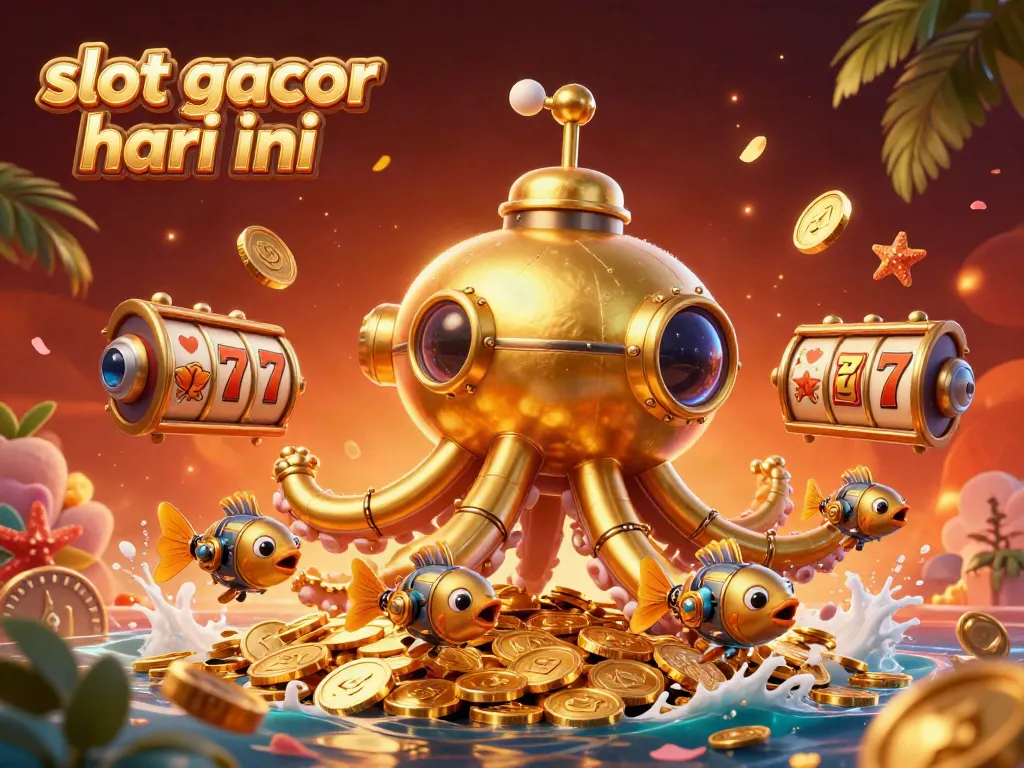 Experience winning thrills with slot gacor hari ini in a vibrant 3D casino illustration