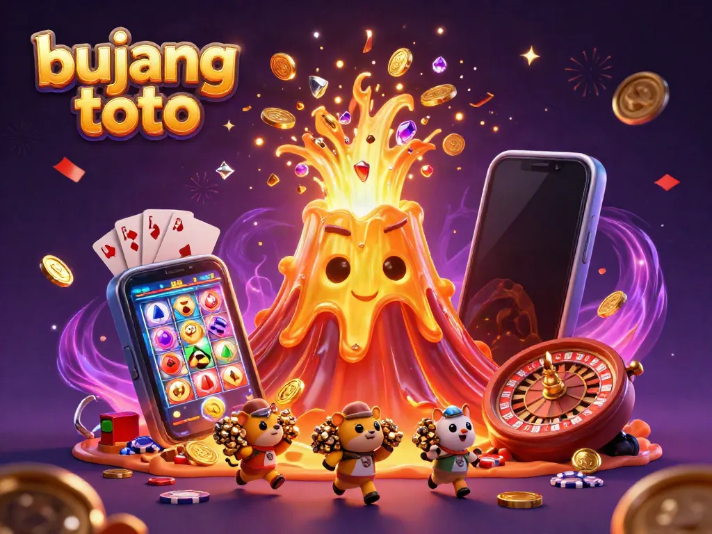 Bujang Toto unleashes gold and riches in an exciting animated volcano scene filled with treasures!