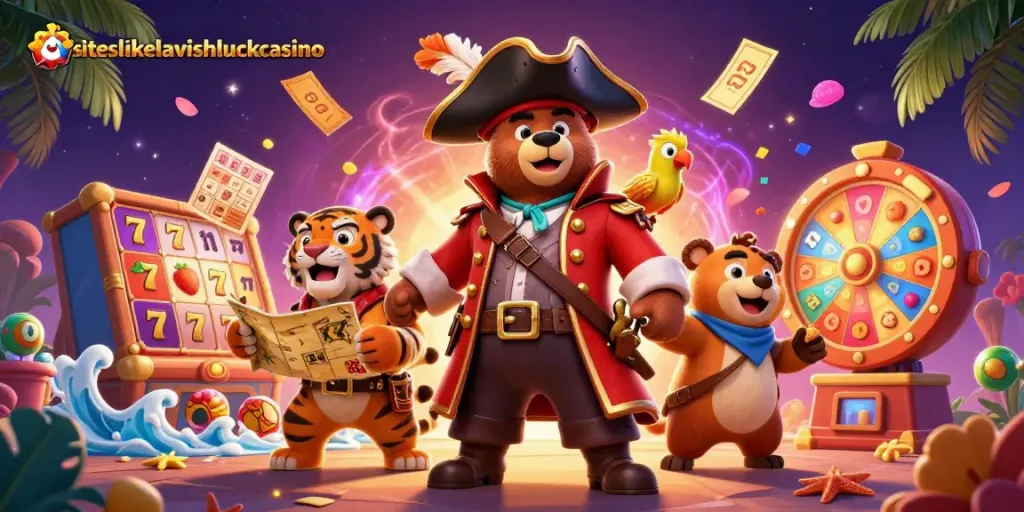 Play exciting games like Lavish Luck Casino with colorful slot reels and engaging characters.