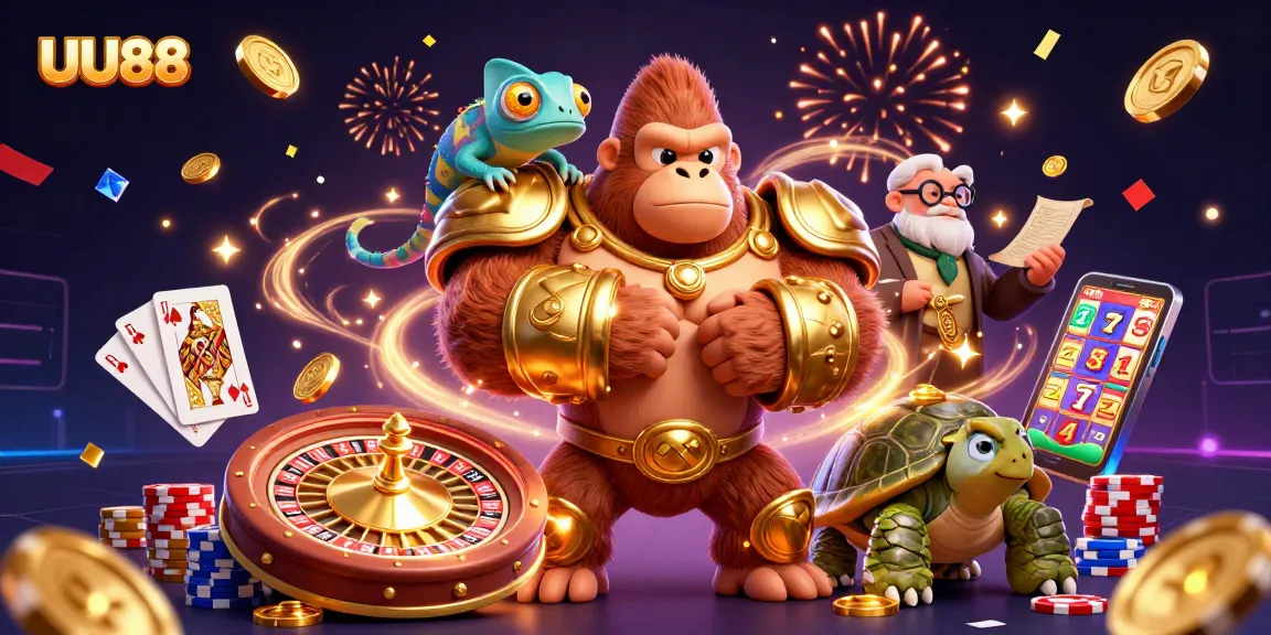 UU88 engages players with a vibrant casino scene showcasing exciting games and rewards.