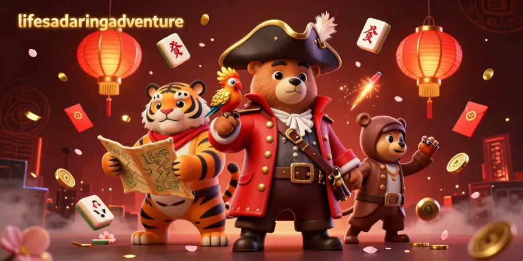 Experience casino excitement with lifesadaringadventure as a bear pirate and tiger explore vibrant gambling fun.