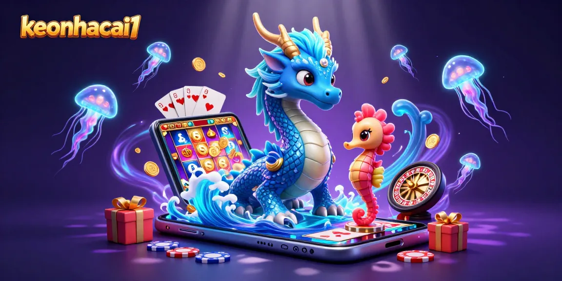 Experience exciting gameplay with keonhacai1, featuring a dynamic underwater scene of vibrant casino elements.