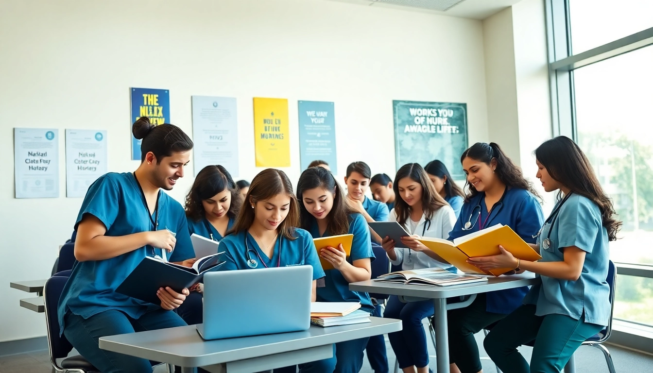 Join students studying for the NGN NCLEX review Houston in a vibrant classroom.