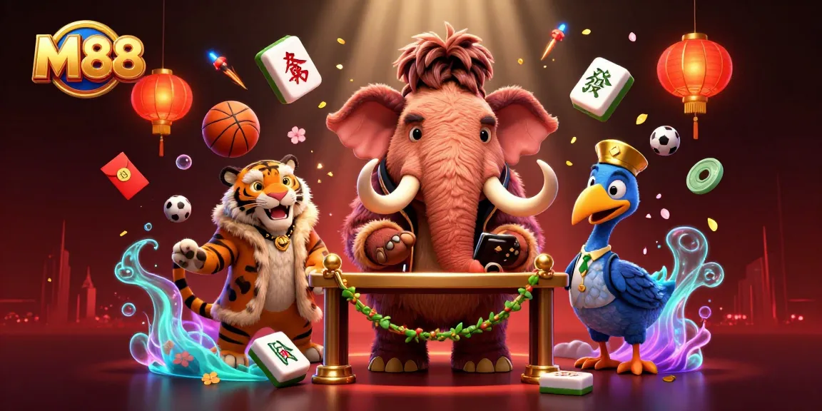 M88 invites bettors to explore a vibrant casino scene with dynamic characters and exciting elements.